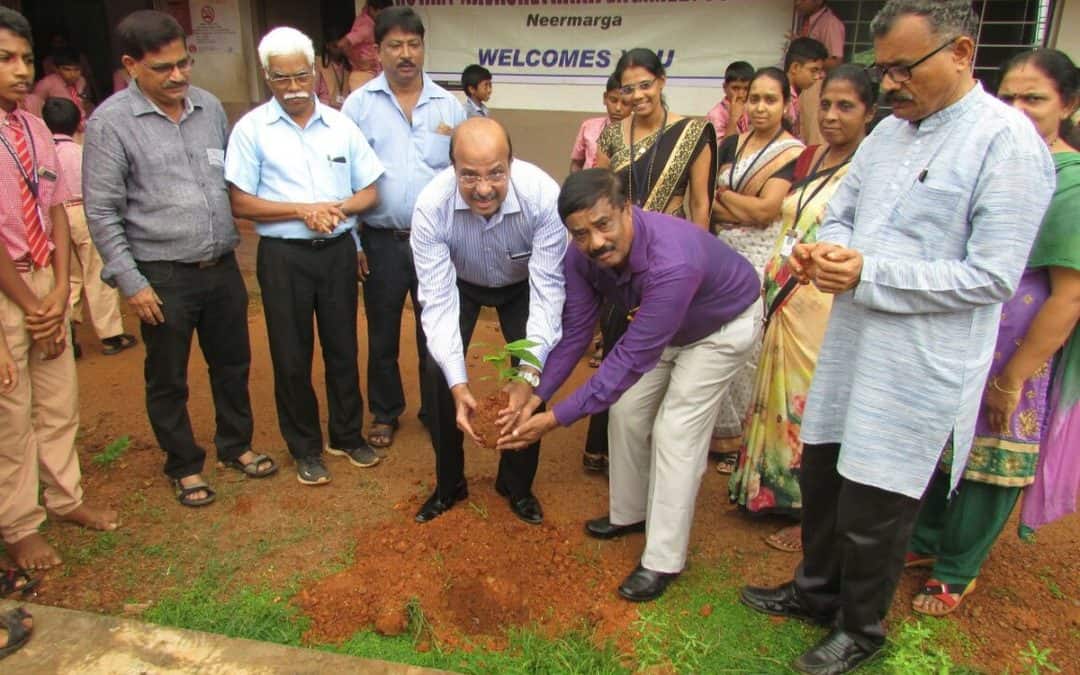 Tree plantationtree saplings distribution programme at Navachethana School Neermarga