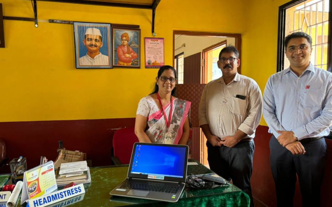 Donation of refurbished laptop at Ashoka Vidyalaya english medium school, Urva stores