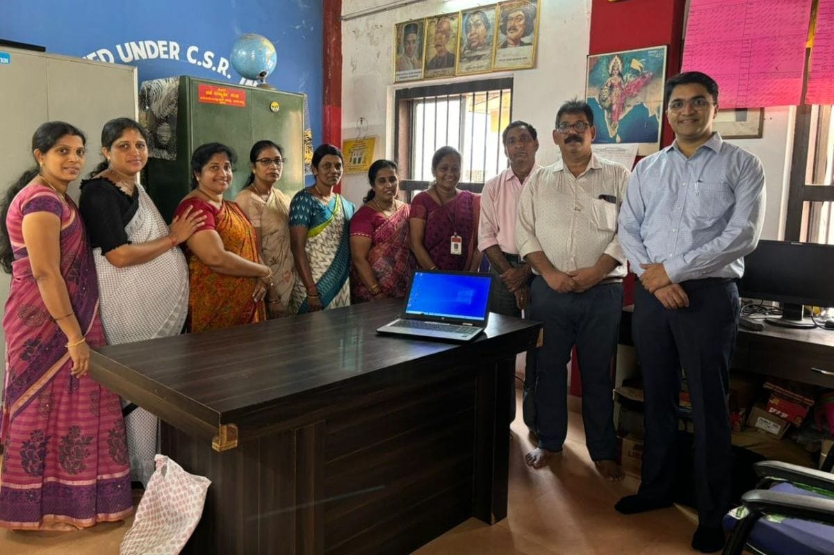 Donation of refurbished laptop to DKZP Hr. Pry. School, Bikarnakatte