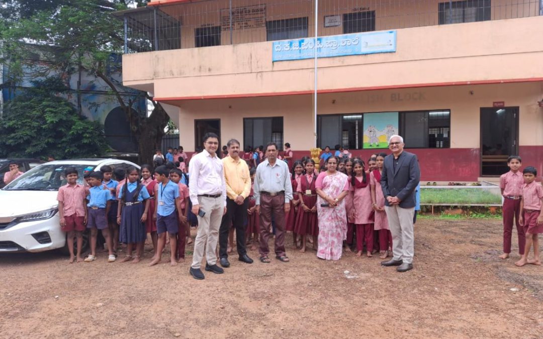 Handover of schoolbooks at Government Higher primary school Bikarnakatte
